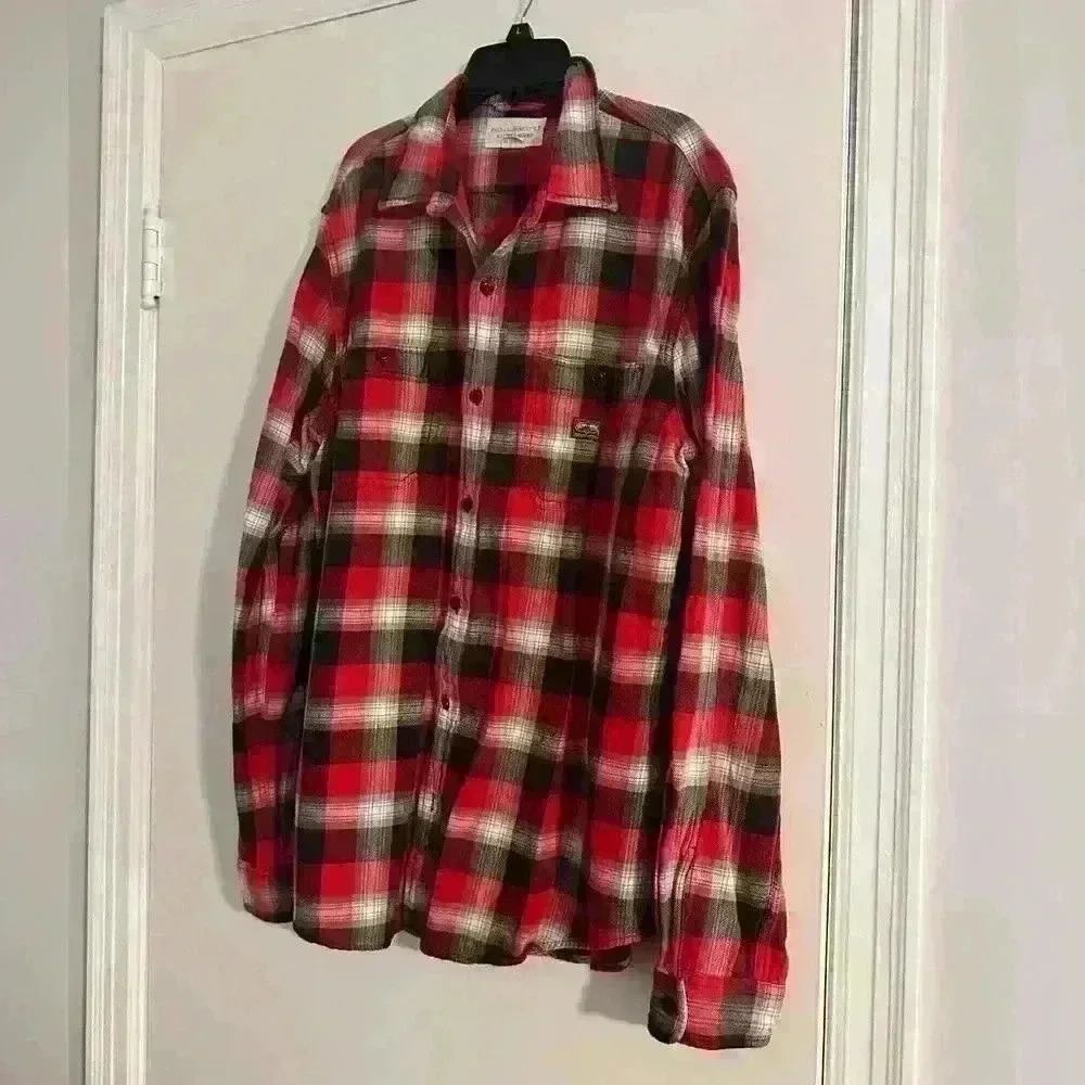 Ralph Lauren. Denim & Supply. 100% cotton.Red plaid flannel.Double pocket. Sz XL
